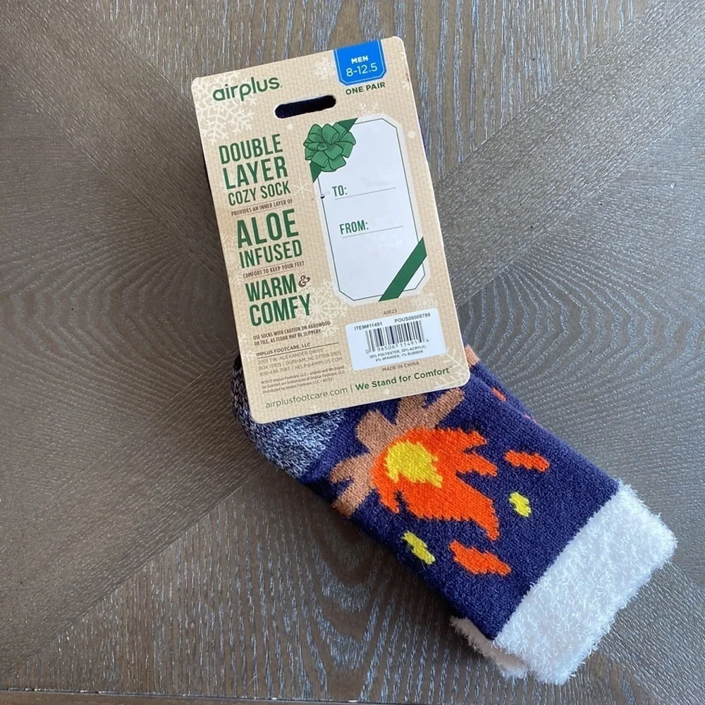 Airplus double layer cozy socks s men’s size 8-12.5